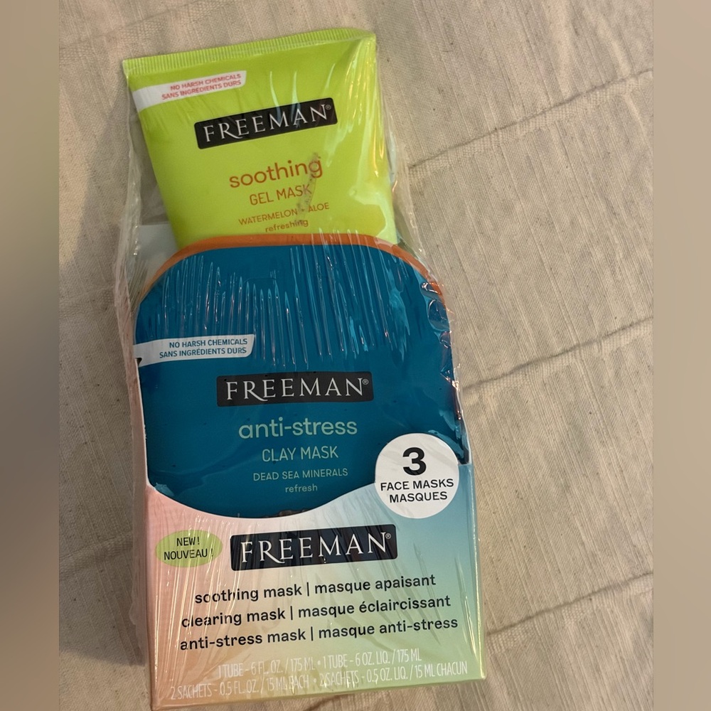 Freeman 3 pack Face Masks Soothing, Clearing & Anti-Stress Face Masks